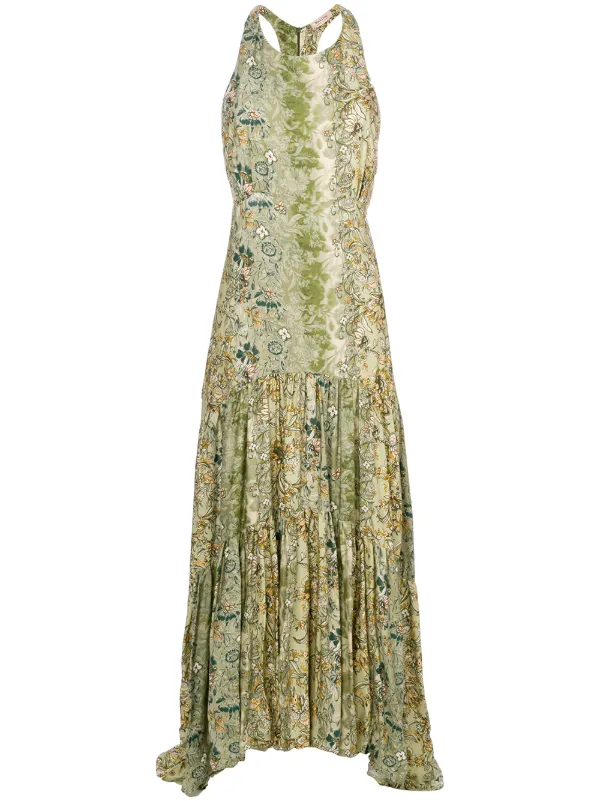 coral floral maxi dress