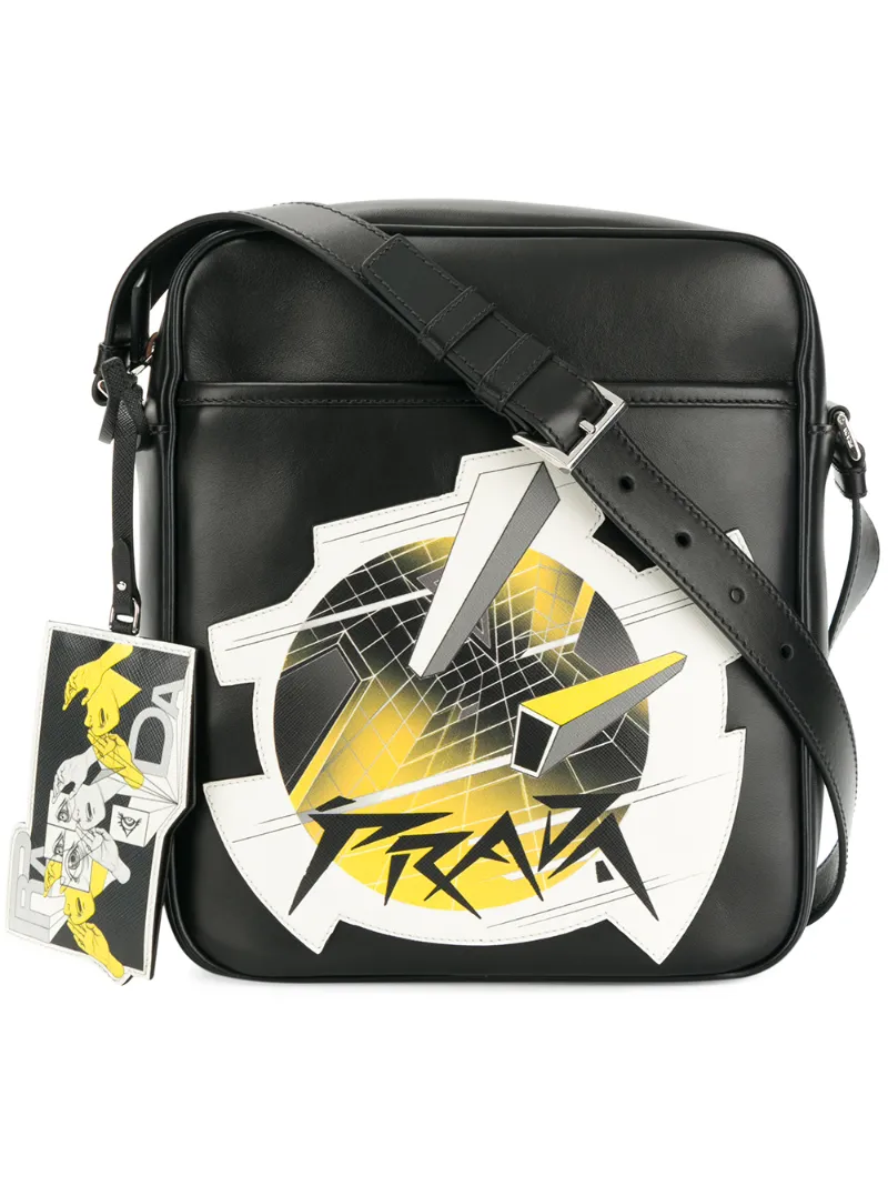 сумка на плечо с нашивкой Prada