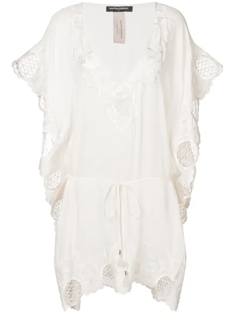 Marlies Dekkers La Flor Scalloped Belted Kaftan In White