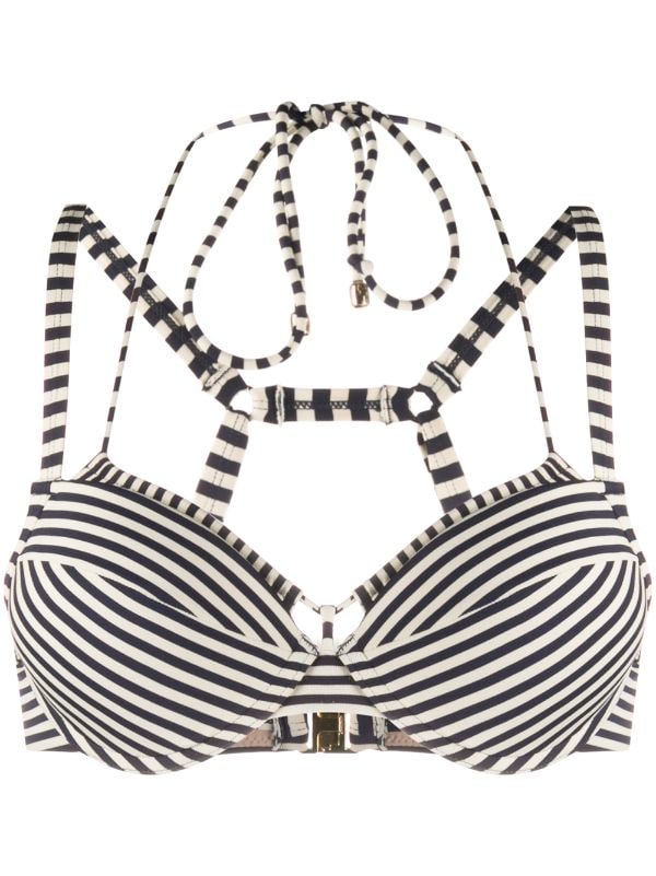 Striped push sale up bikini