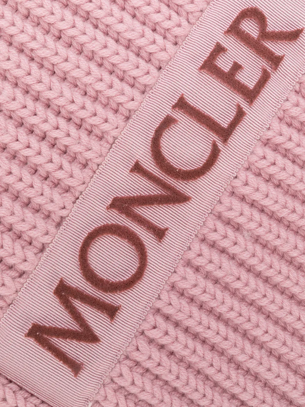 moncler logo knitted scarf