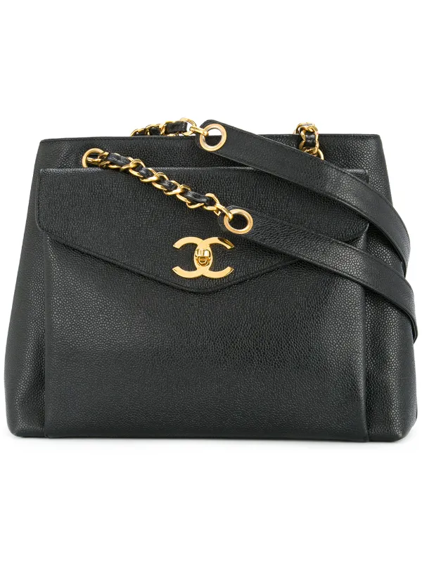 Chanel Pre Owned 1994 1996 Cc Logo Handbag Farfetch Chanel Pre Owned 1994 1996 Cc Logo Handbag Farfetch