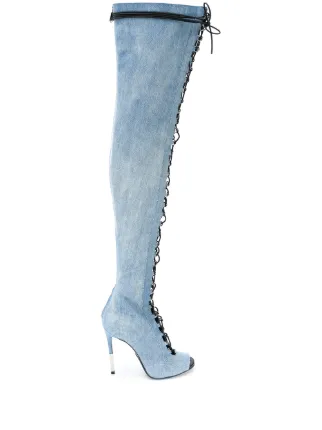 balmain denim boots