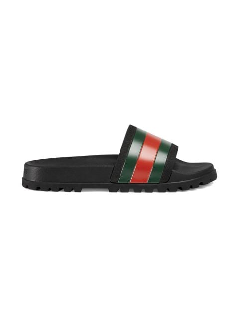 gucci stripe rubber slide sandal price
