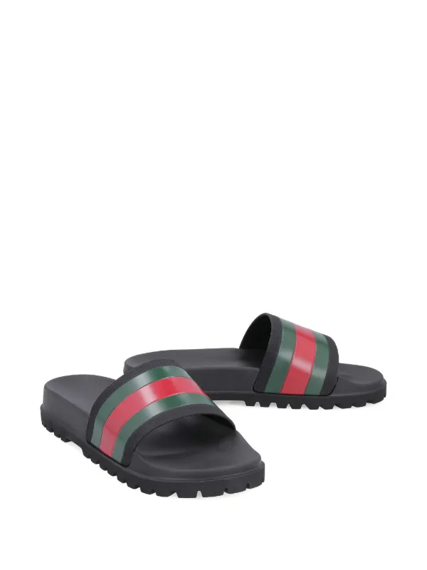 Gucci Pursuit ウェブ サンダル | ブラック | FARFETCH JP