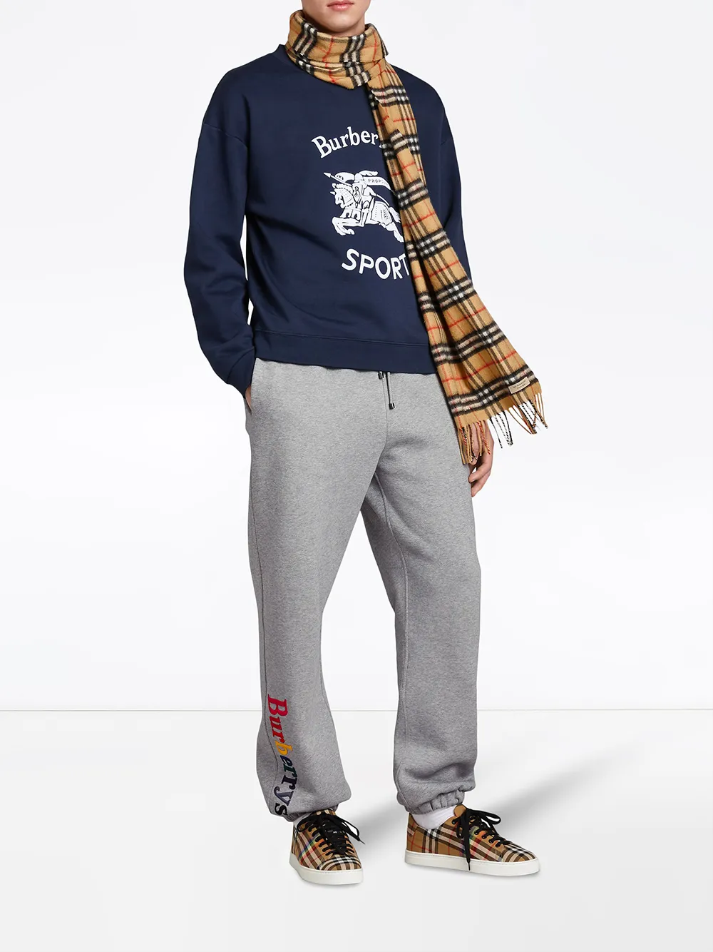 Burberry logo detail tracksuit bottoms Grijs