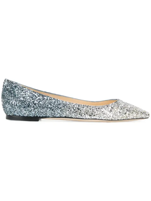 Click to view more detailed imagery on our partner's website Jimmy Choo Romy Ballerinas In Blue