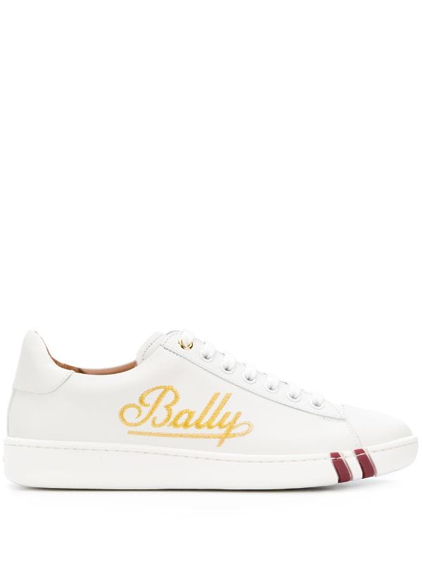 Shop white Bally Wiera lace-up sneakers 