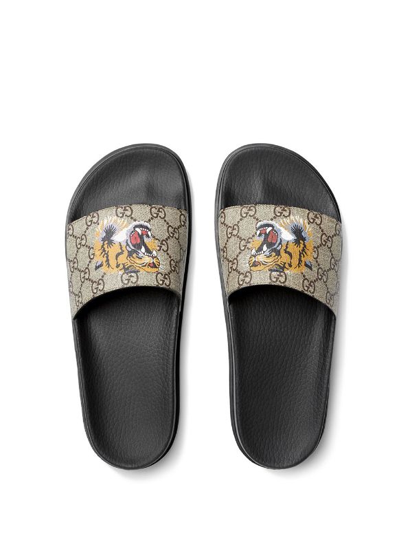 Gucci Gg Supreme Tiger Slide Sandal 