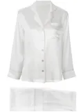 Fleur Of England piped pajama set - White