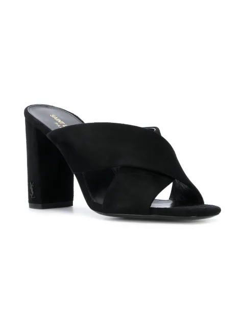 Saint Laurent cross over strap mules
