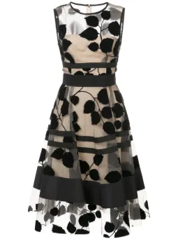 Carolina Herrera Dresses Luxury Fashion Farfetch Carolina Herrera Leaf Embroidery Dress