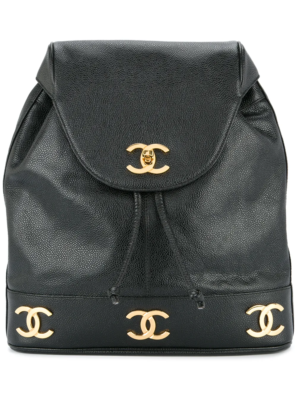 CHANEL Pre-Owned Rucksack mit CC-Details - Schwarz