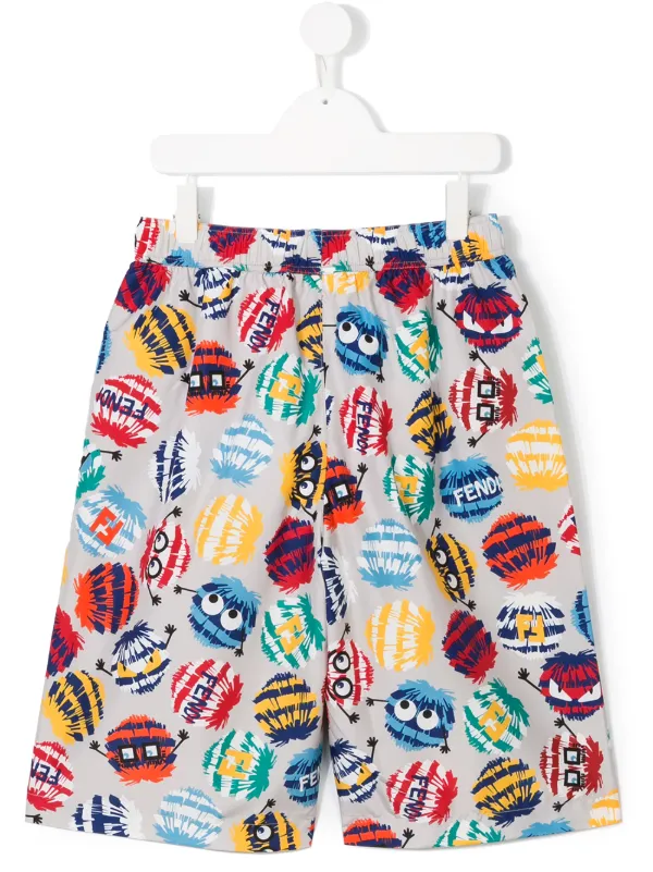 fendi monster swim trunks