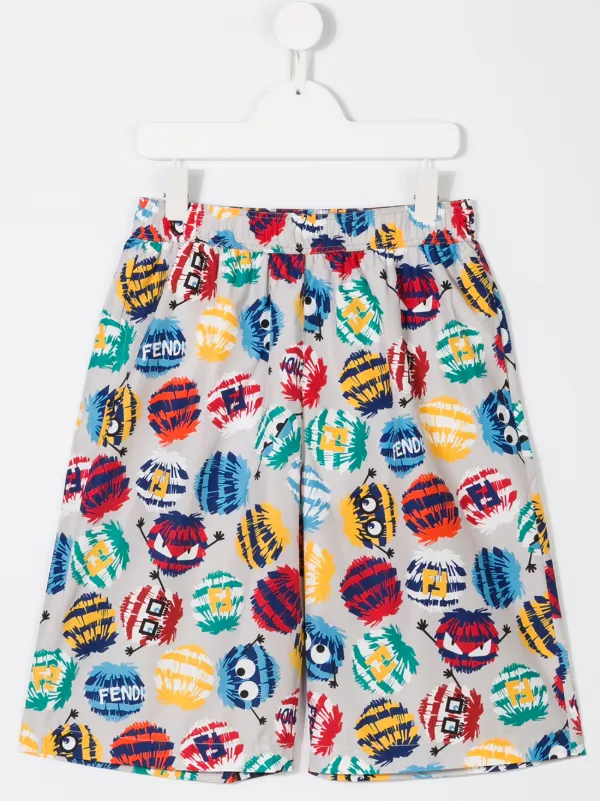 fendi monster swim trunks