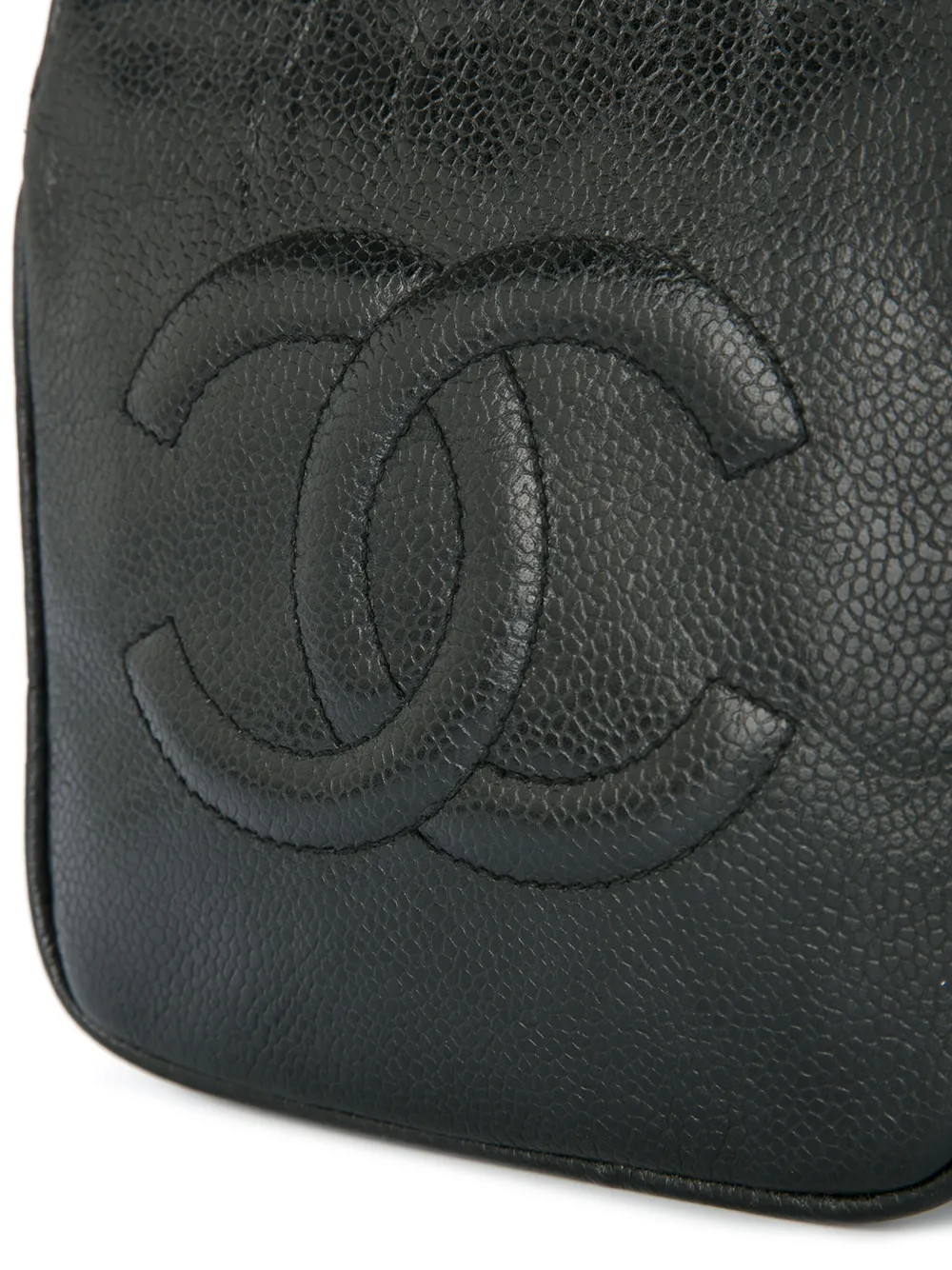 Pre-owned Chanel Cc Stitch Waist Bag In Black