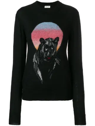 saint laurent panther sweater