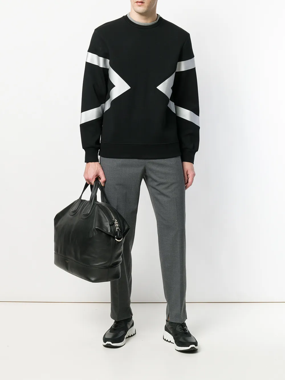 Neil Barrett casual sweater met print Zwart