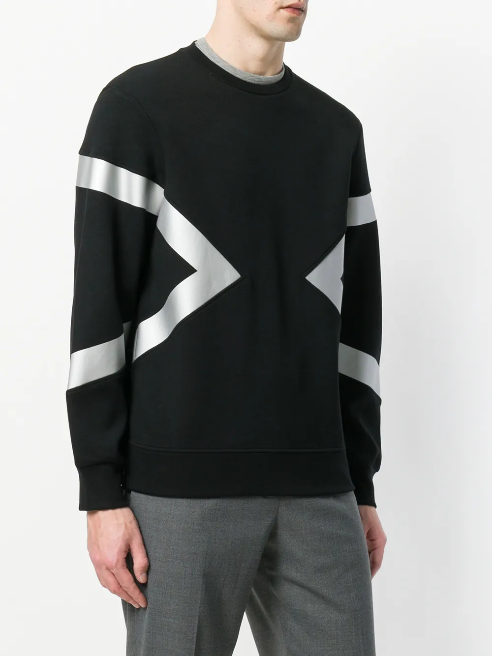 Neil Barrett casual sweater met print Zwart