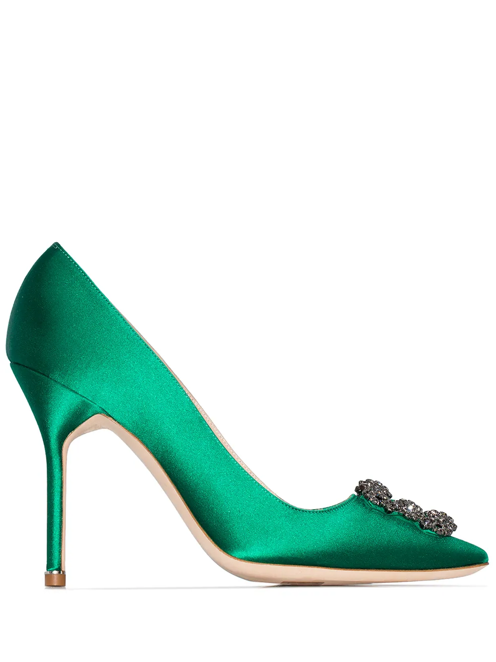 Green Hangisi 105 pumps with jewel buckle