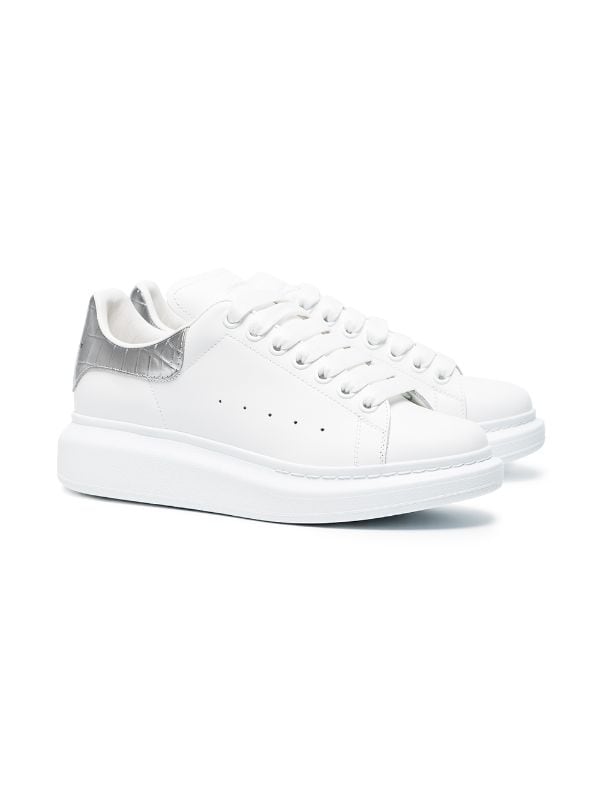 alexander mcqueen sneakers white silver