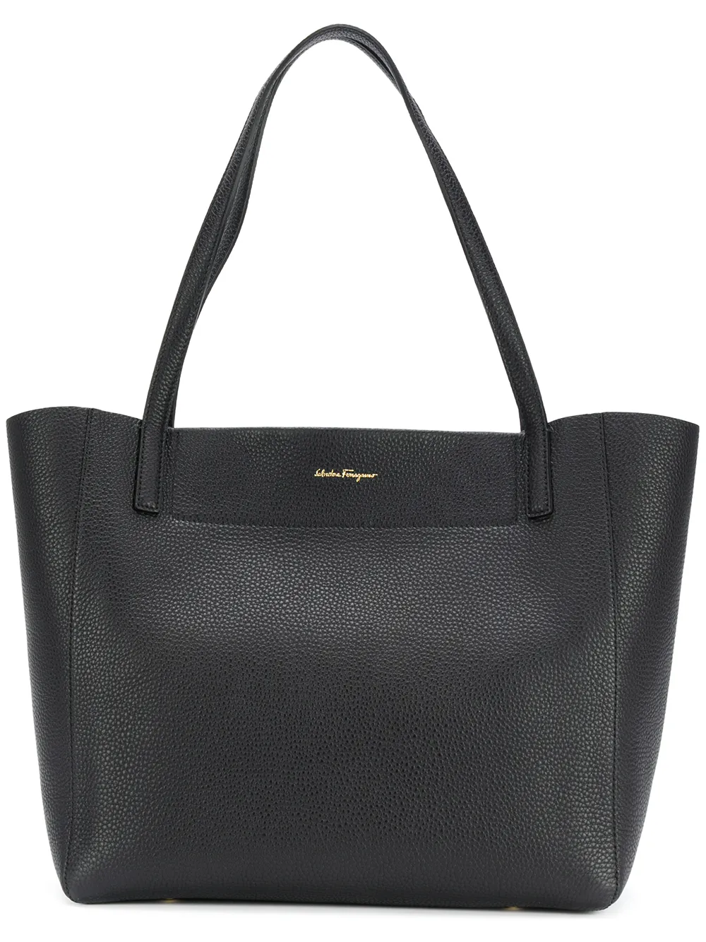 salvatore ferragamo classic open-top tote in black