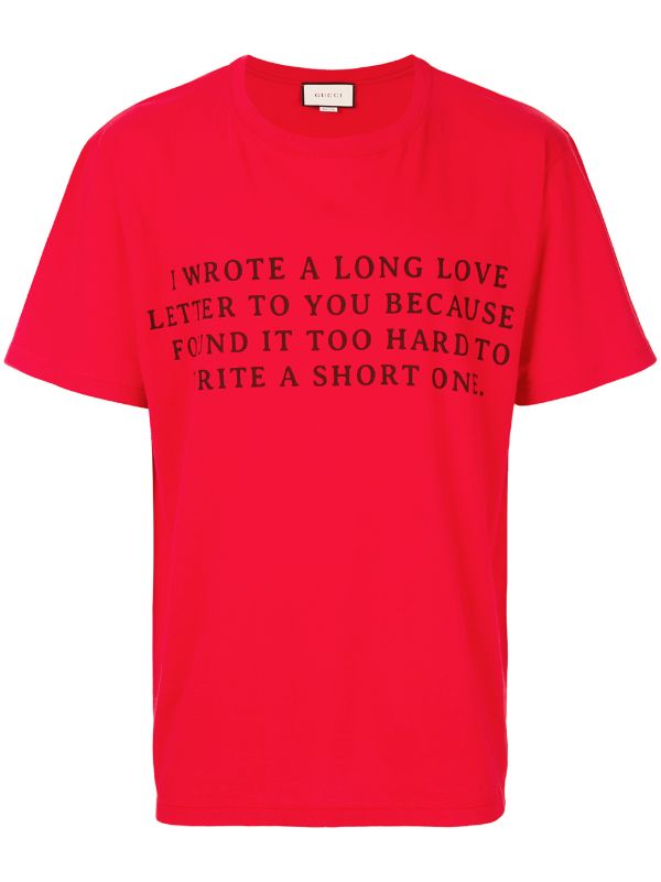 T-shirt Love Farfetch - Letter Gucci Print