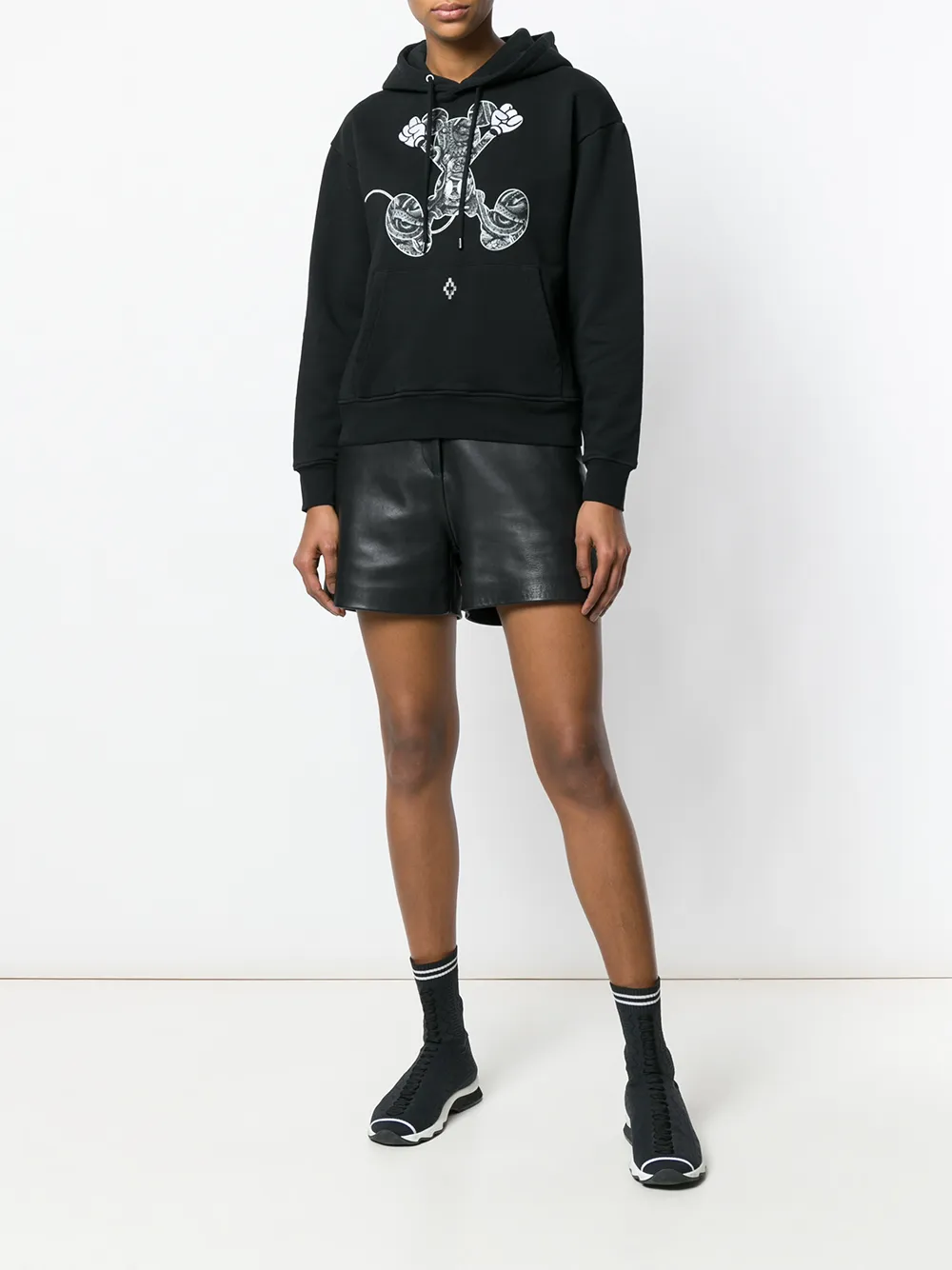  County Of Milan Kapuzenpullover Mit Micky Maus Print   Schwarz 