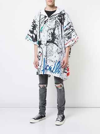 Paint Canvas poncho coat展示图