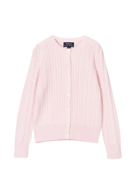 POLO RALPH LAUREN KIDS crewneck cable knit cardigan