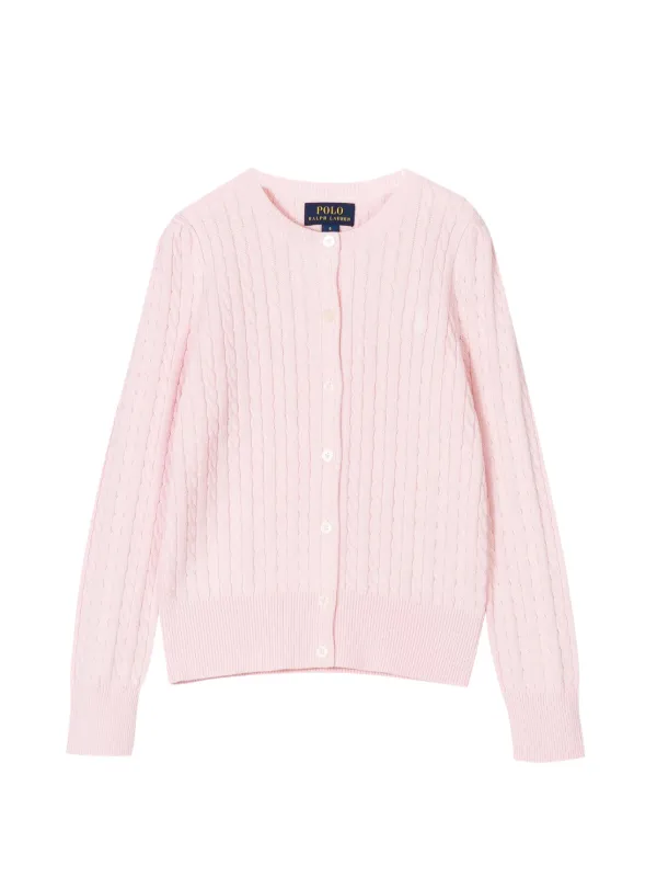 POLO RALPH LAUREN KIDS ケーブルニット カーディガン | ピンク