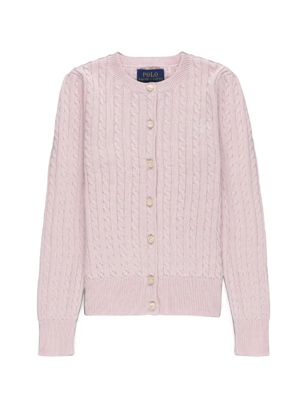 POLO RALPH LAUREN KIDS cable-knit Cardigan | Pink | FARFETCH AO