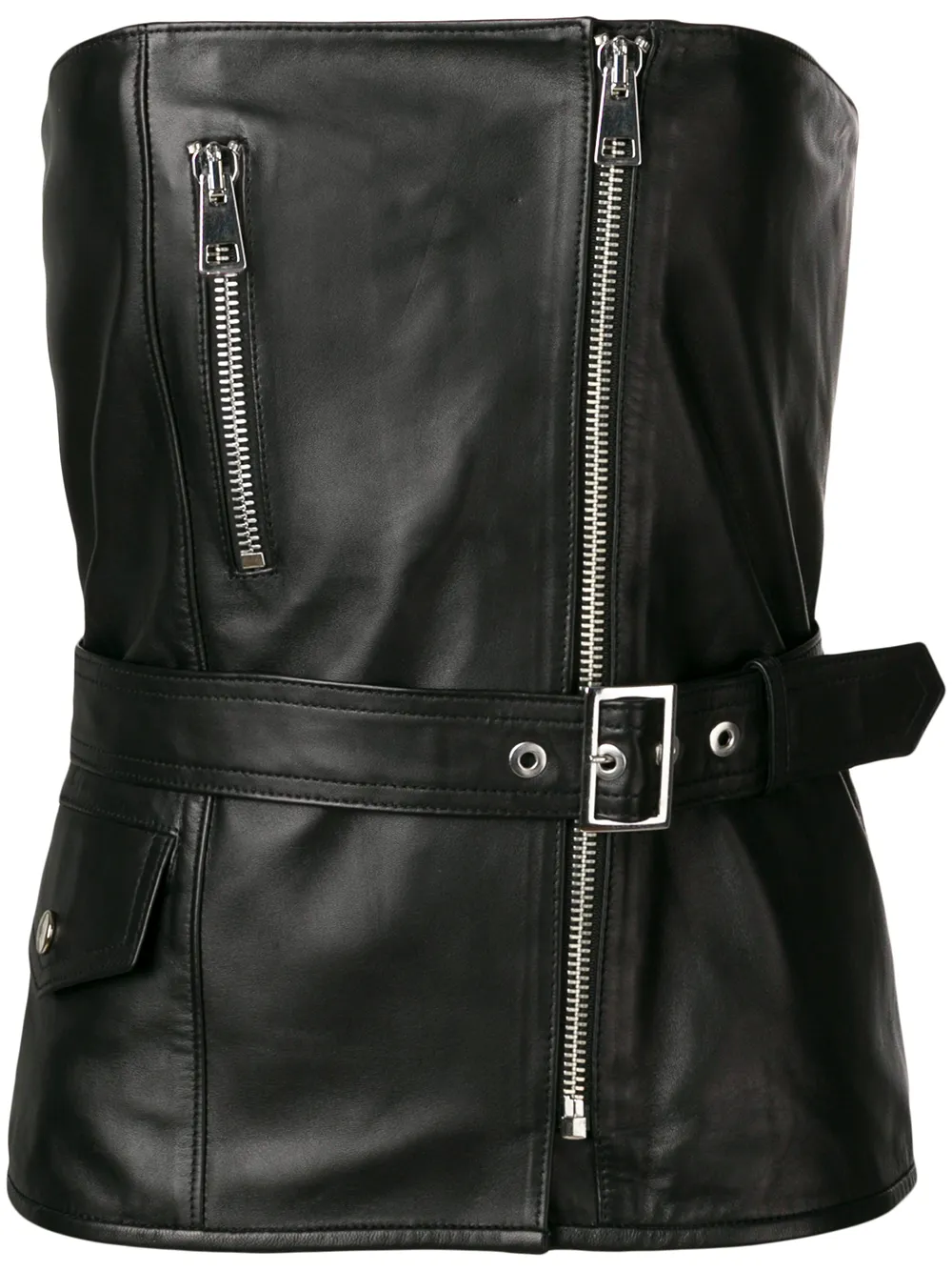 Black ManokhiBiker Top Strapless Top Shoppingscanner Black ManokhiBiker Strapless 2IHWED9Y