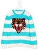 الصورة 1 من Gucci Kids سترة Angry Cat-intarsia مخططة