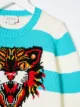 Gucci Kids سترة Angry Cat-intarsia مخططة