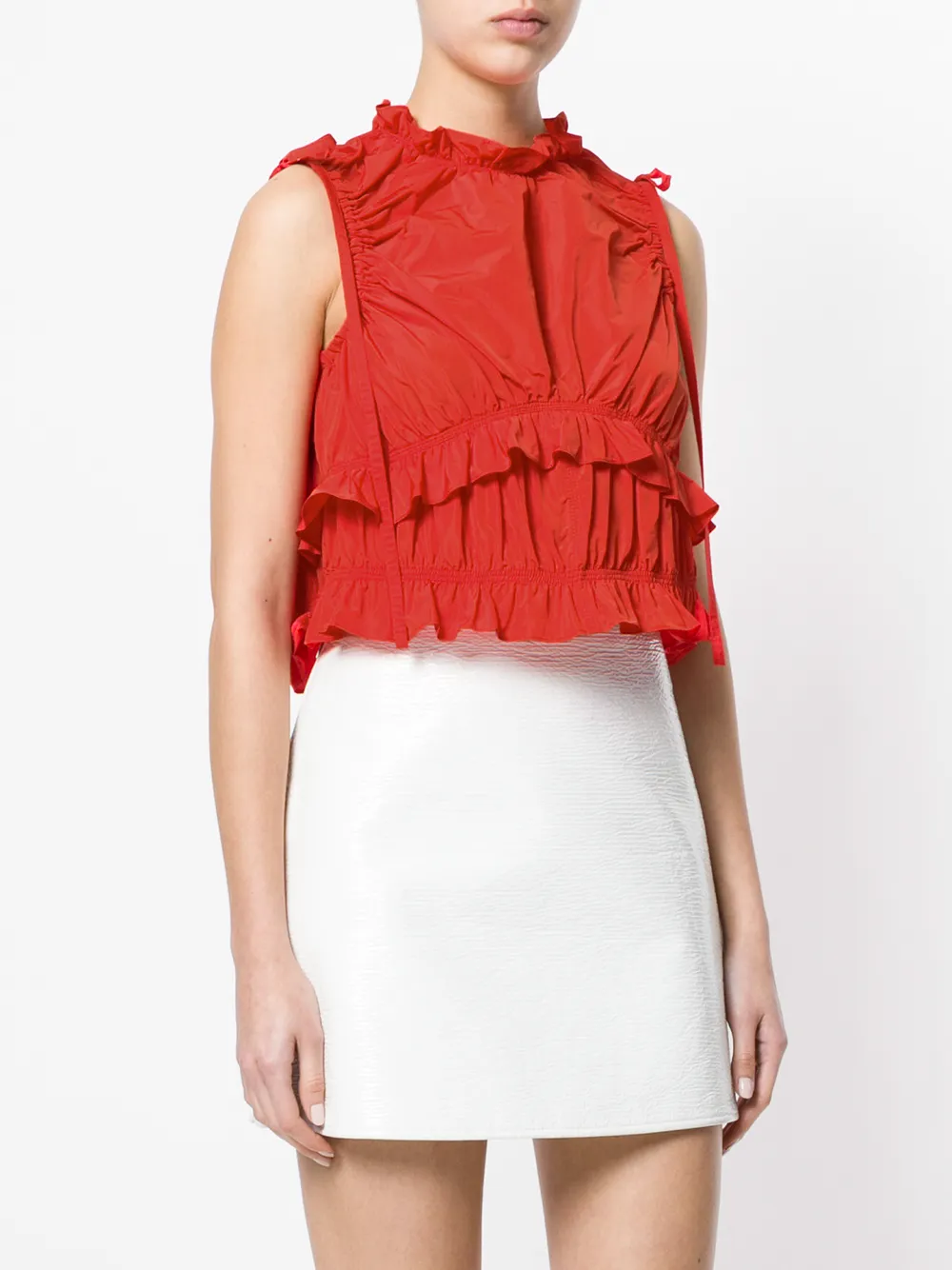  Kenzo Ruffle Crop Top - Red 