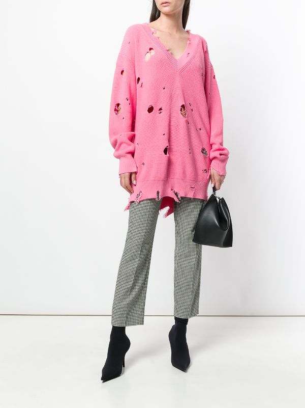 Fonkelnieuw MSGM Oversized Gebreide Trui Met Gaten - Farfetch SK-61