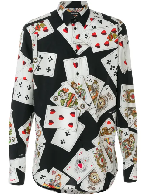 Dolce & Gabbana Playing Cards print shirt £315 - Shop Online - Fast ...