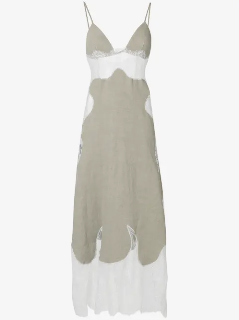 Off-White panelled lace slip dress
