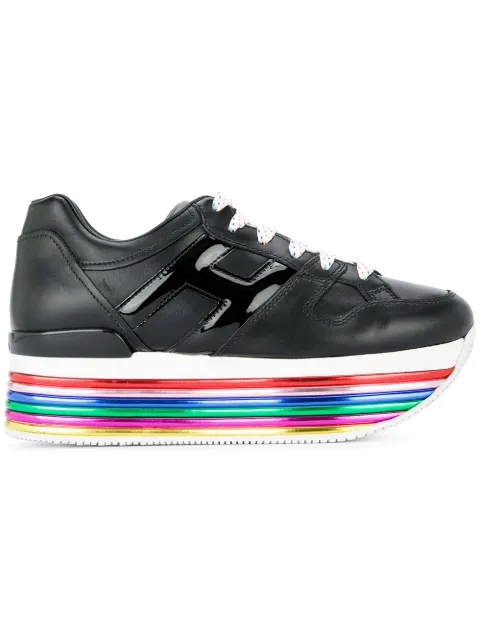 Hogan tenis con suela de plataforma y detalle de arco iris