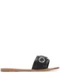 Senso Bobby eyelet slider sandals - Black