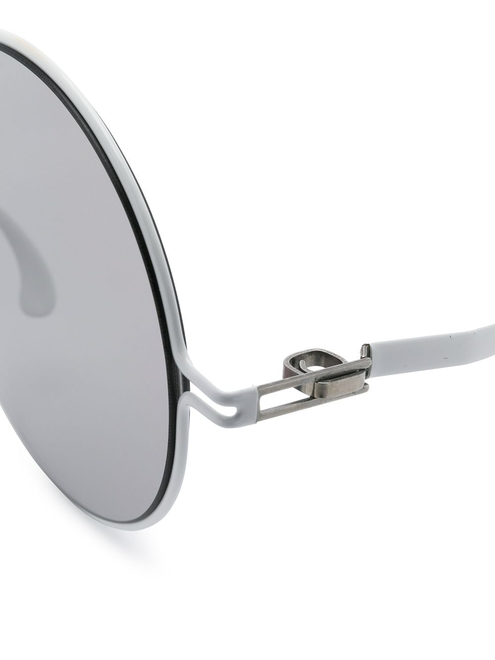 Shop Mykita X Maison Marginal Round-frame Sunglasses In White