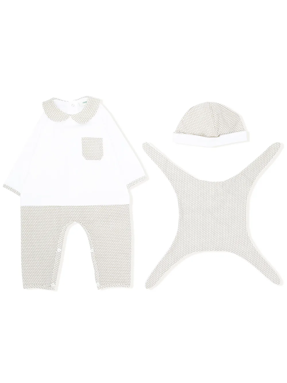 Fendi Kids комплект-тройка с монограммой Fendi Kids комплект-тройка с монограммой