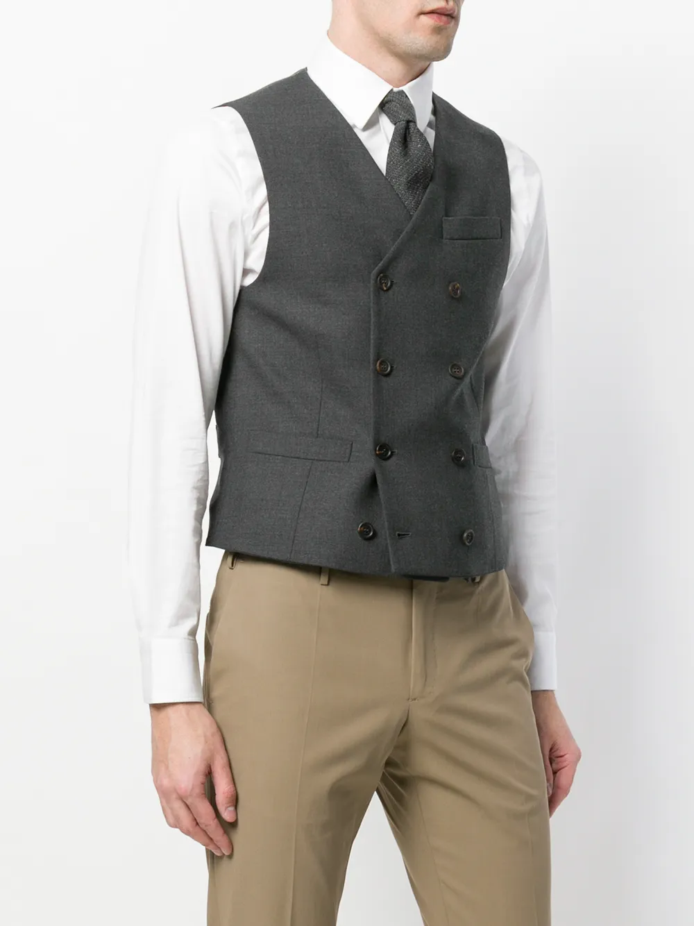 Brunello Cucinelli vest met dubbele rij knopen Grijs