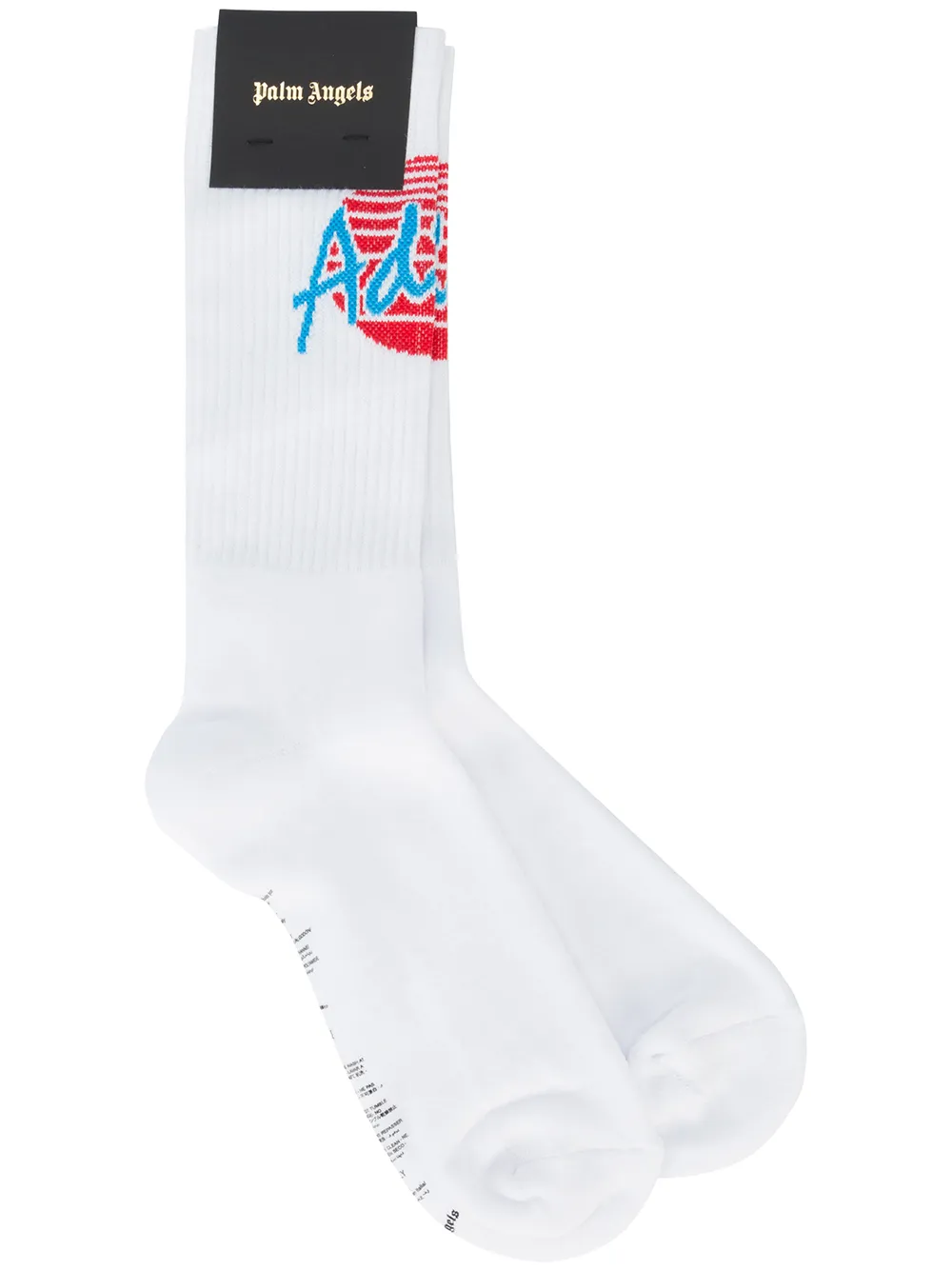 Palm Angels Adios intarsia-slogan socks Wit