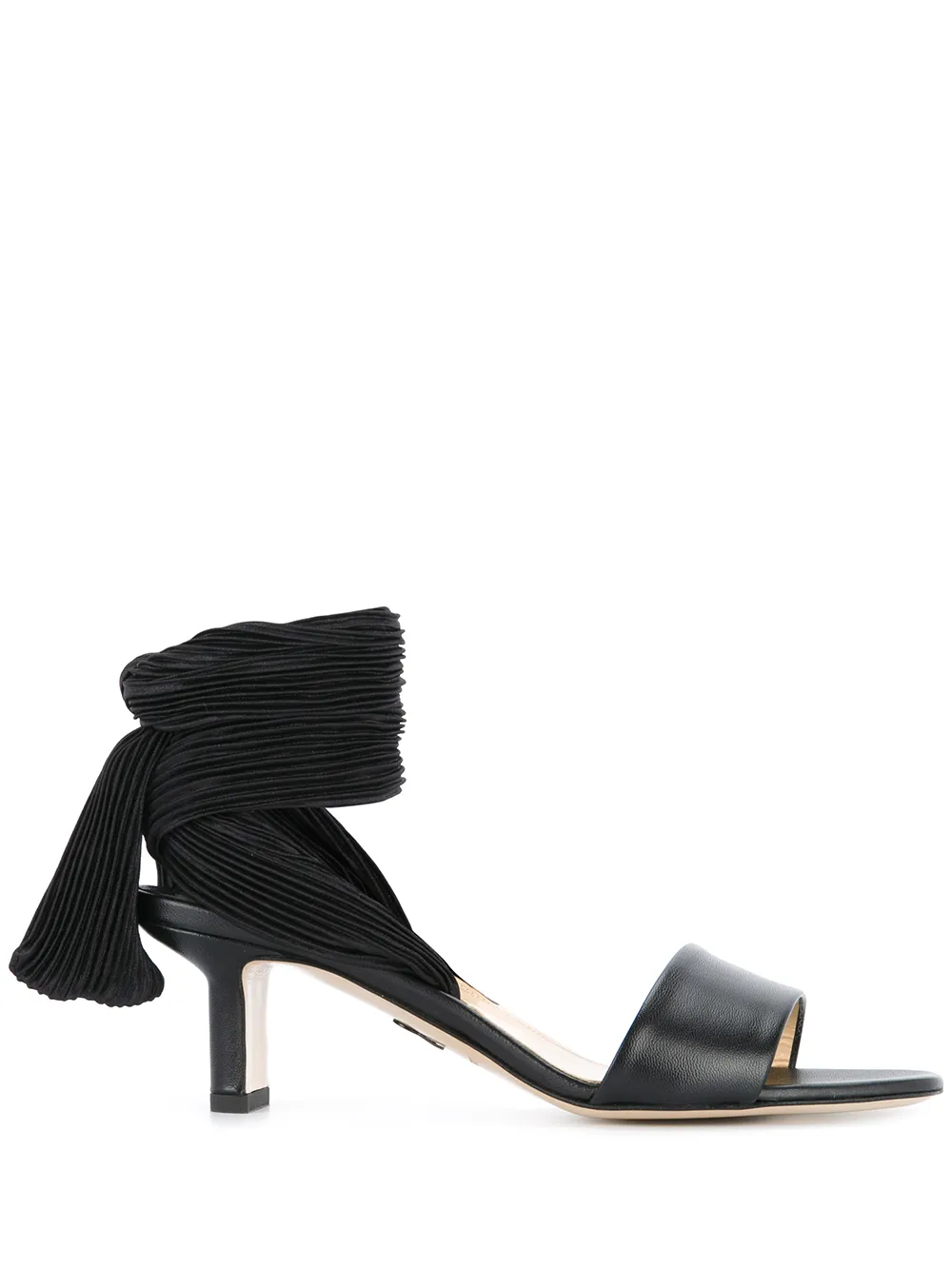 

Paul Andrew pleated lace up strap sandals - Negro