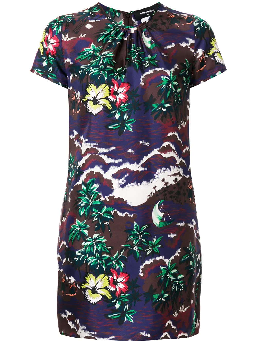 DSQUARED2 Seidenminikleid mit Print - Violett