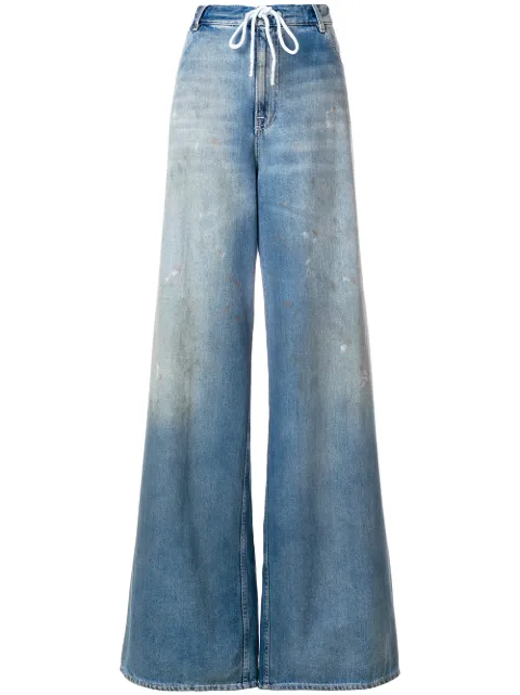 mm6 maison margiela wide-leg stonewash jeans - blue
