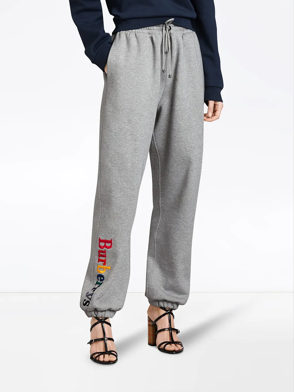 burberry embroidered jersey sweatpants