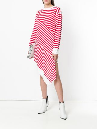 asymmetric striped dress展示图